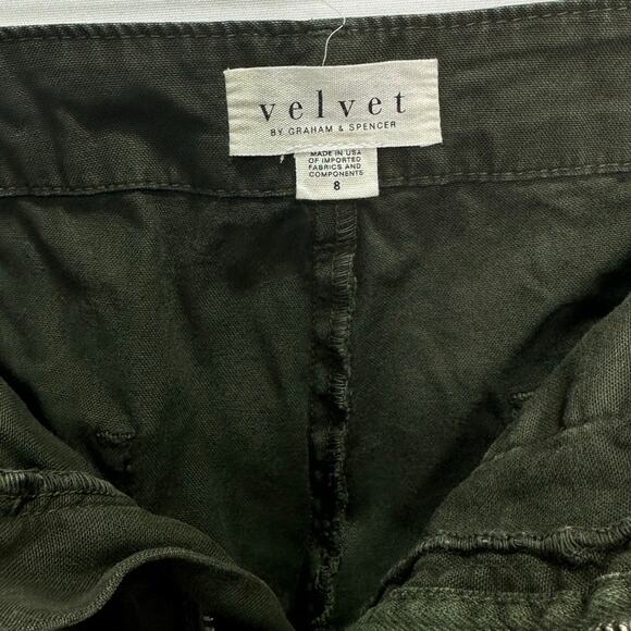 Velvet by Graham & Spencer Mya Cotton Canvas Utility Pant in Green size 8 - Picture 7 of 7